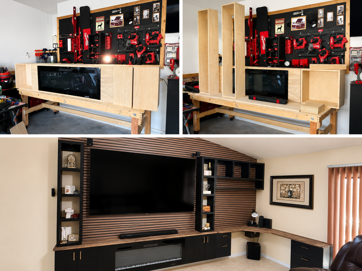 Modern Custom Entertainment Wall & Home Office