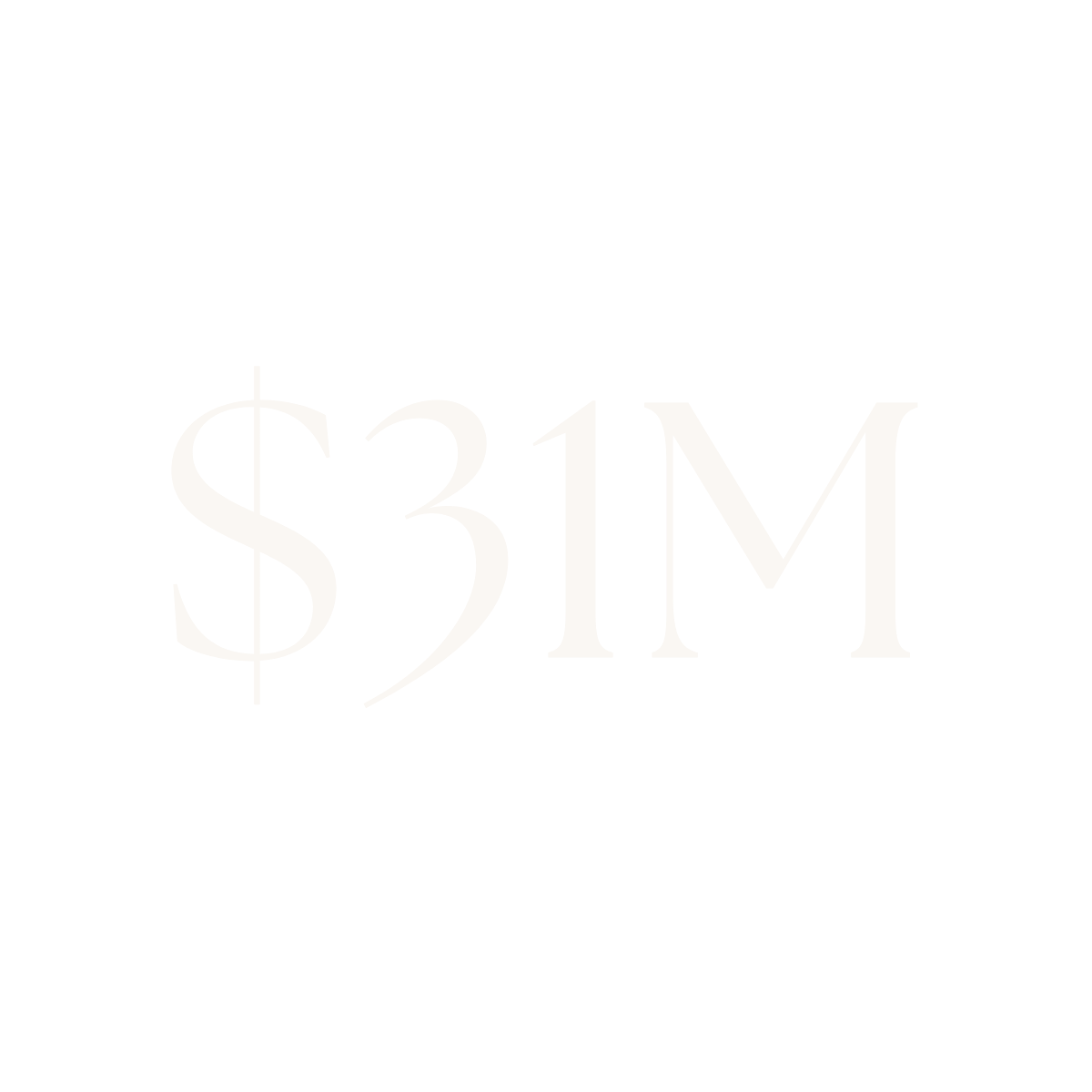 $31M displayed inside a white circle.