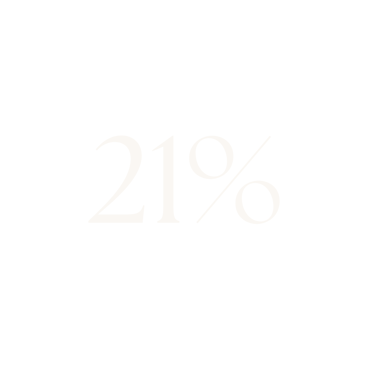 The number 21% inside a white circle.