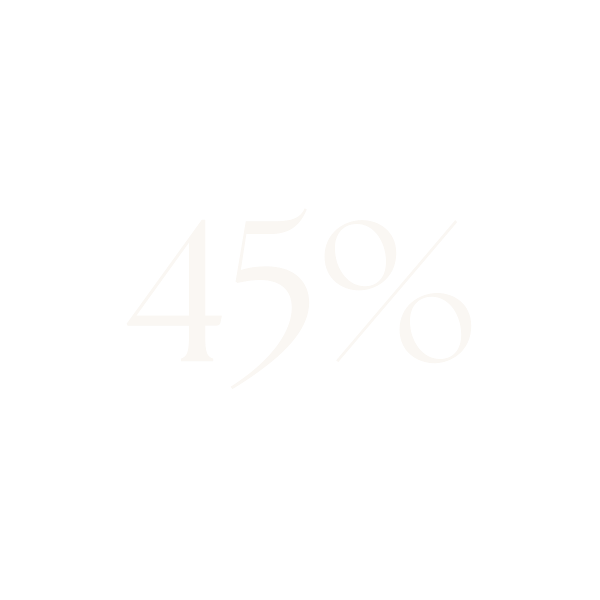 The number 45% inside a white circle.