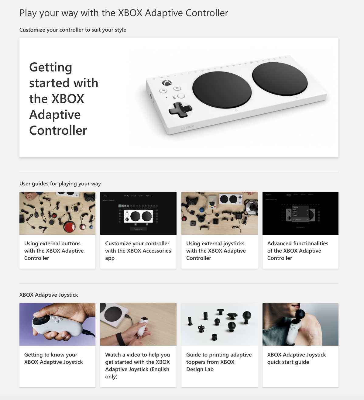 Link - Xbox Adaptive Controller User Guide portfolio page
