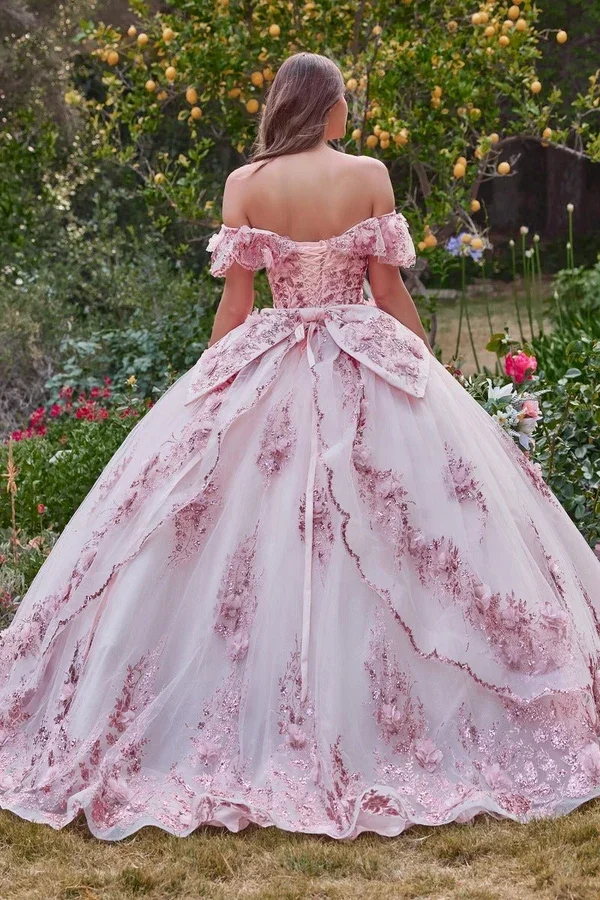 Blush pink quinceañera ball gown available at The Occasion House in West Hempstead NY