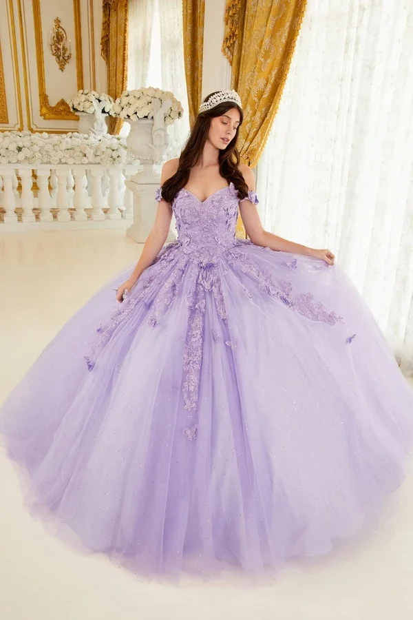 Lilac quinceañera ball gown available at The Occasion House in West Hempstead NY