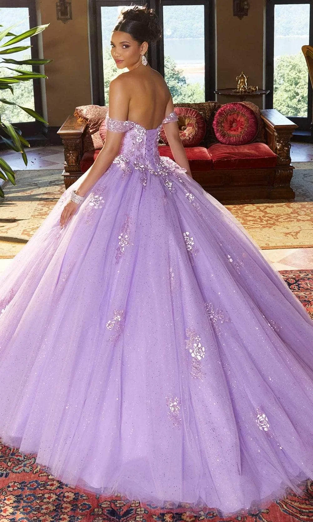Lilac lavender quinceañera ball gown available at The Occasion House in West Hempstead NY