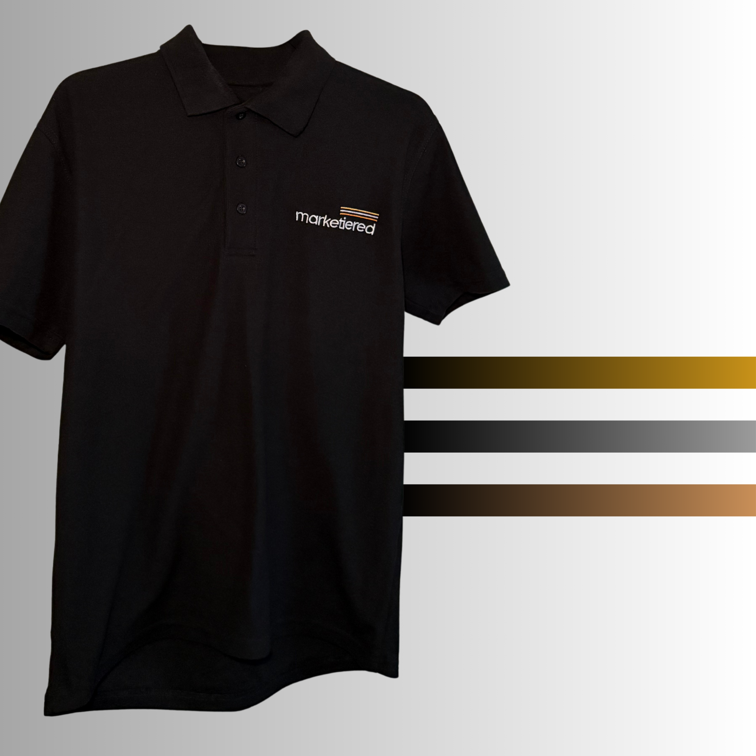 marketiered marketing team t-shirt on a white background
