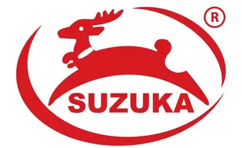 Suzuka logo featuring a stylized red reindeer and the word "Suzuka" in bold red letters inside an oval shape.