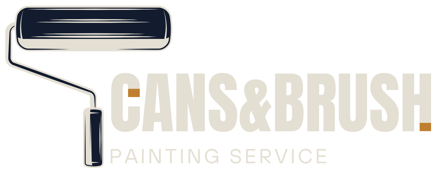 Logo of Cans & Brush Painting Service featuring a paint roller and text