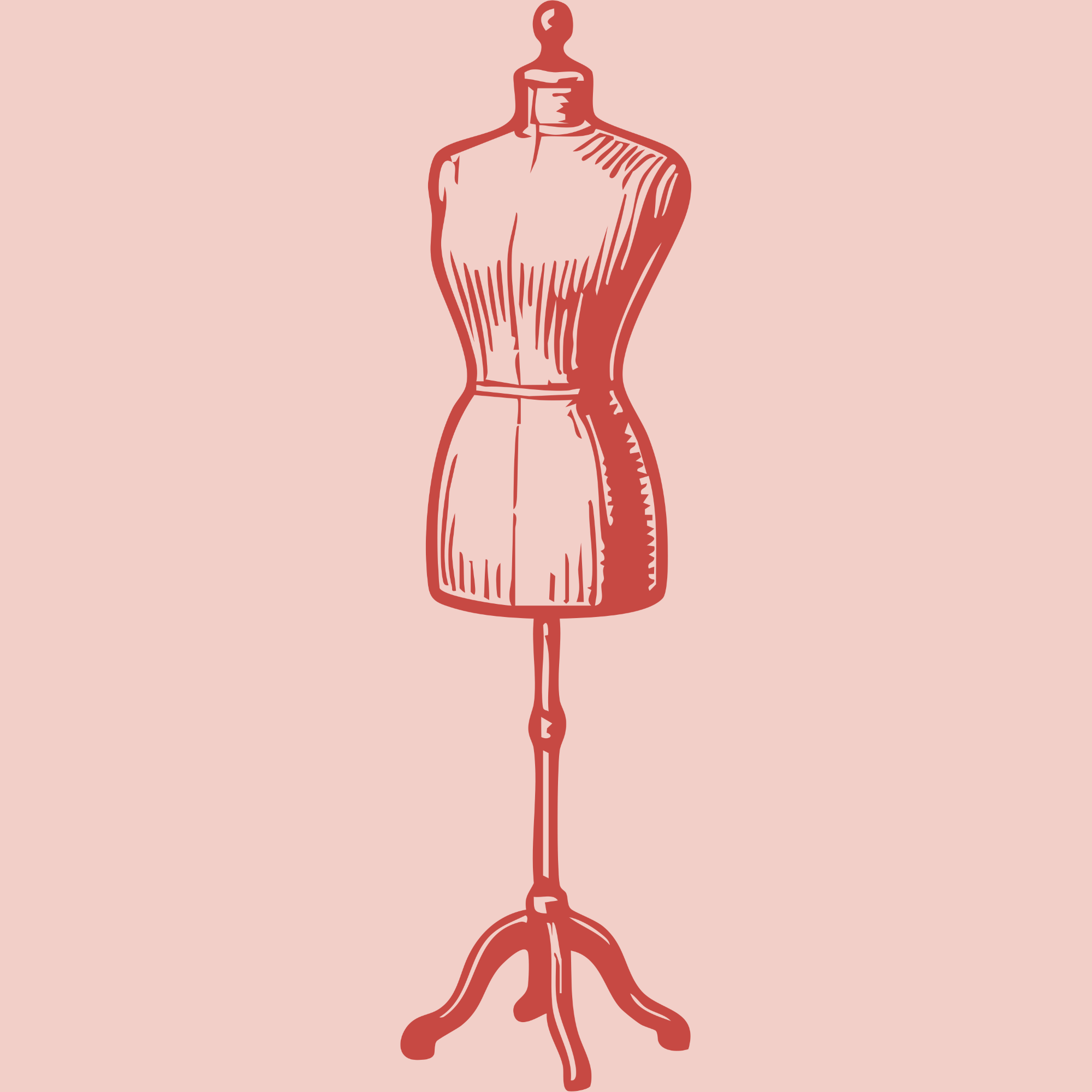 A stylized illustration of a mannequin with a simplified, abstract form.