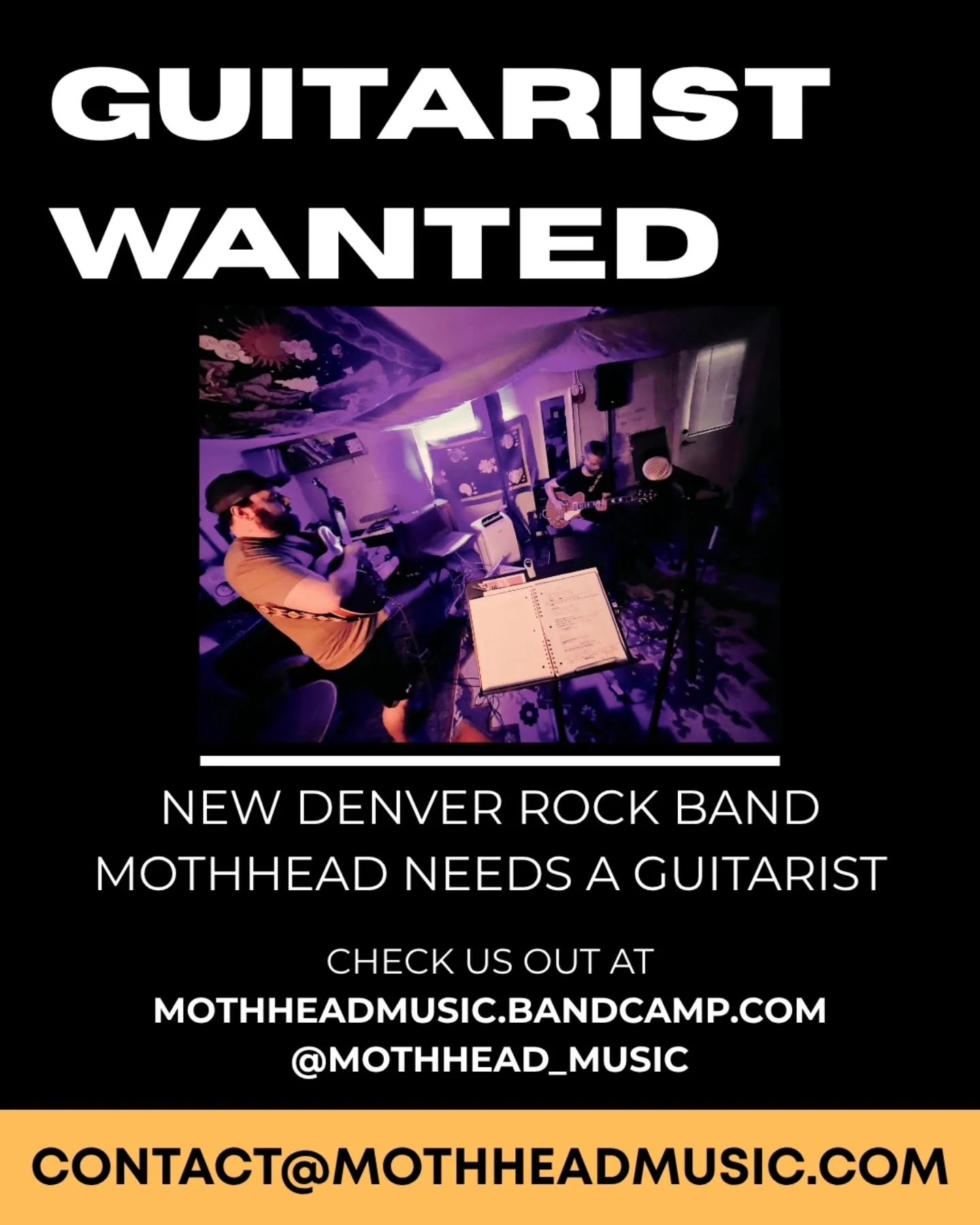 We need a guitarist! Hit us up if interested!

#denverband #coloradomusic #localartist #guitarist #denverguitarist