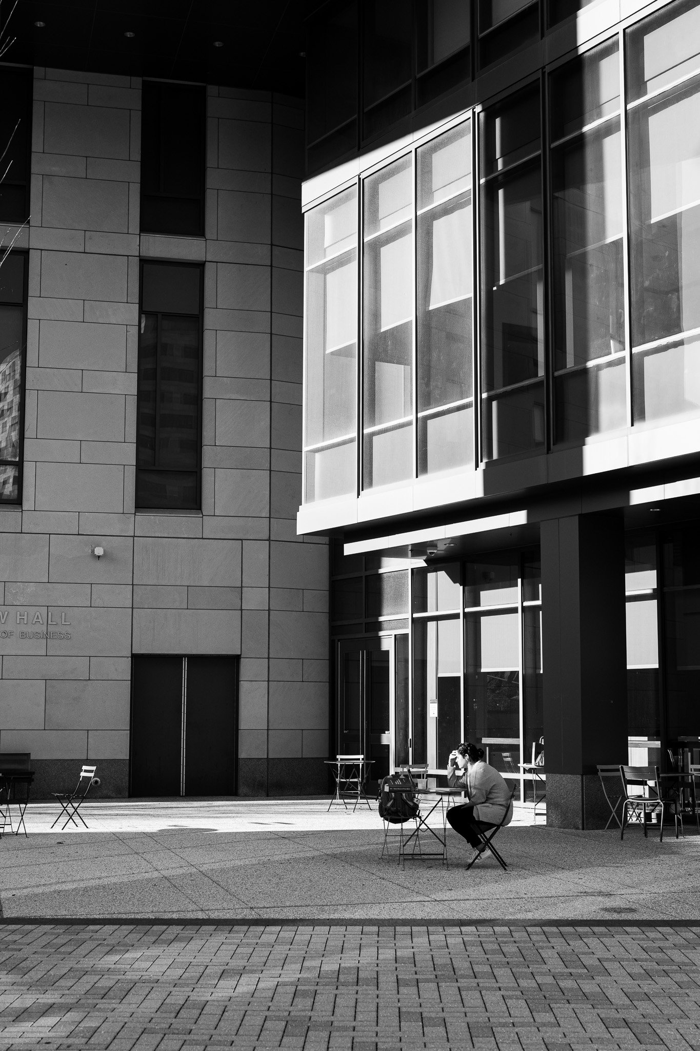 College Courtyard, B&W