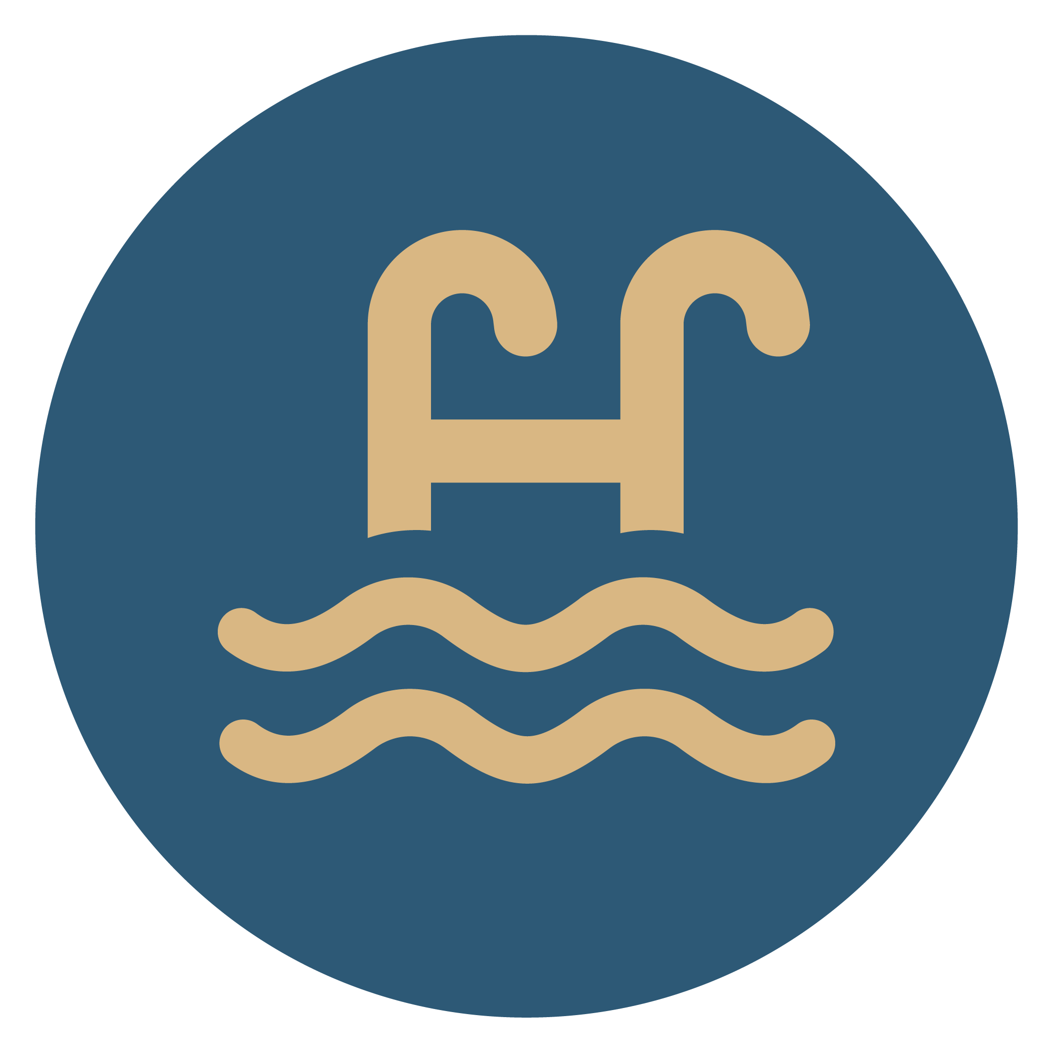 Icon of a ladder in water.