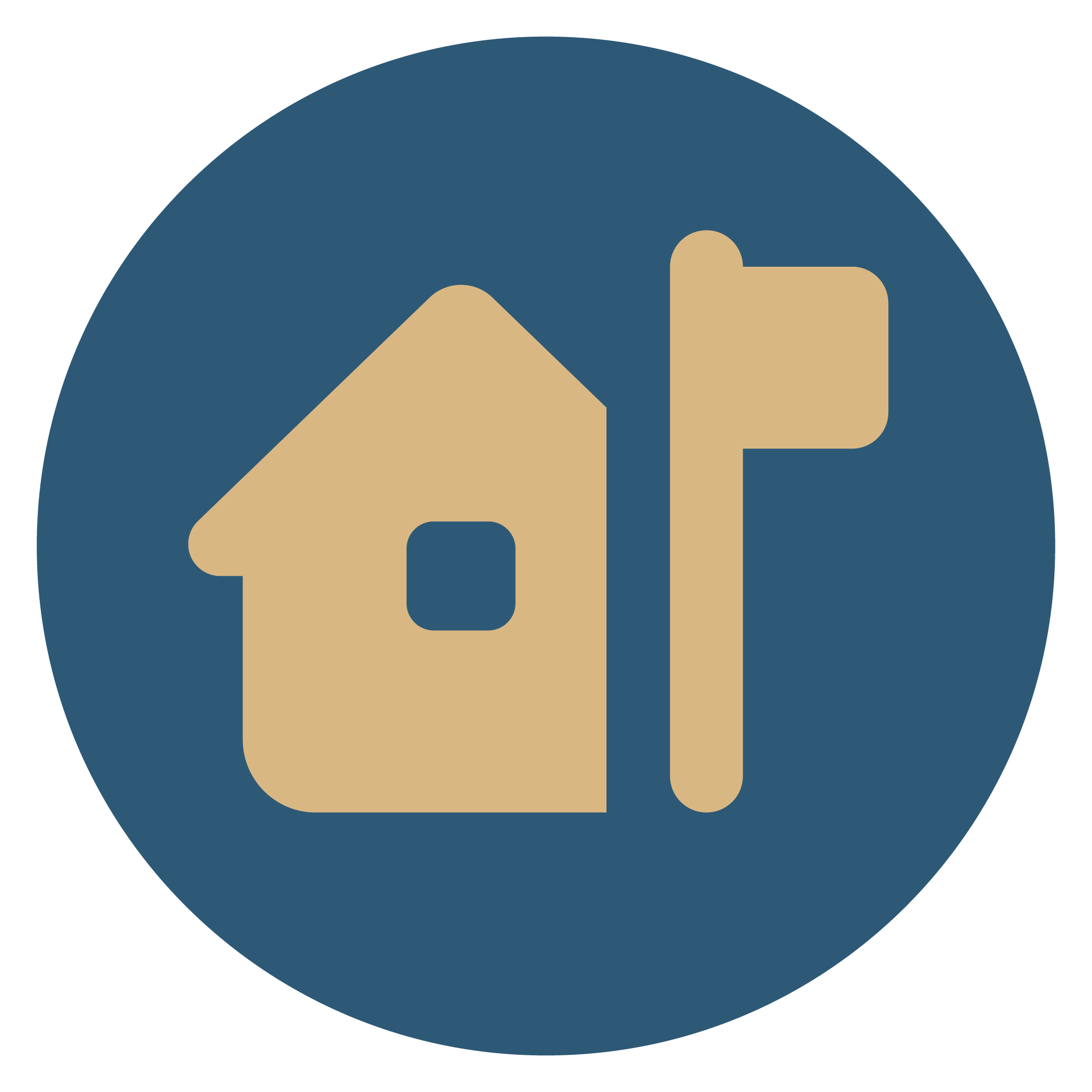 Icon of a house with a flag.