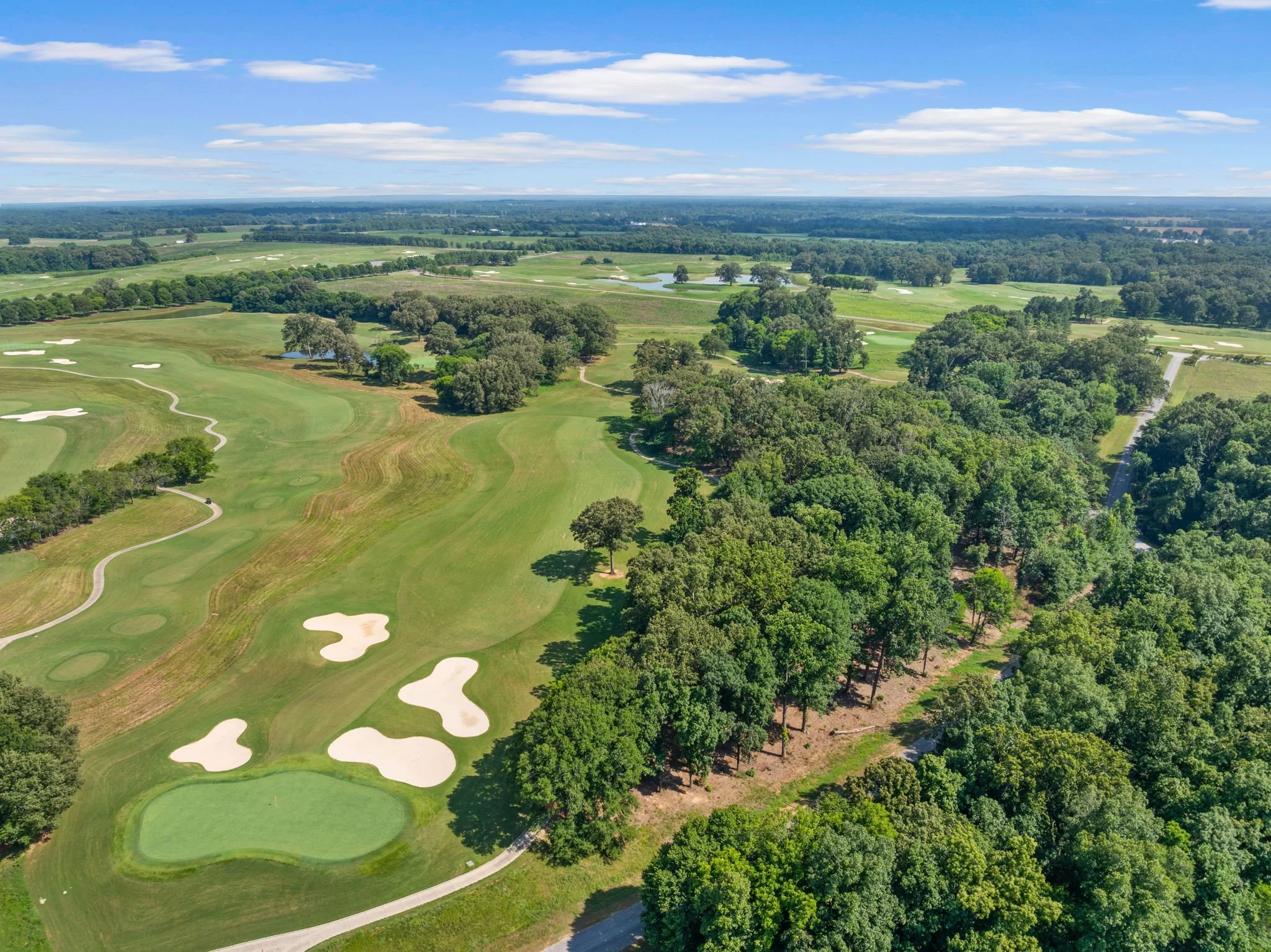 Aerial view of the Reserve next to the Robert Trent Jones golf course in Muscle Shoals.