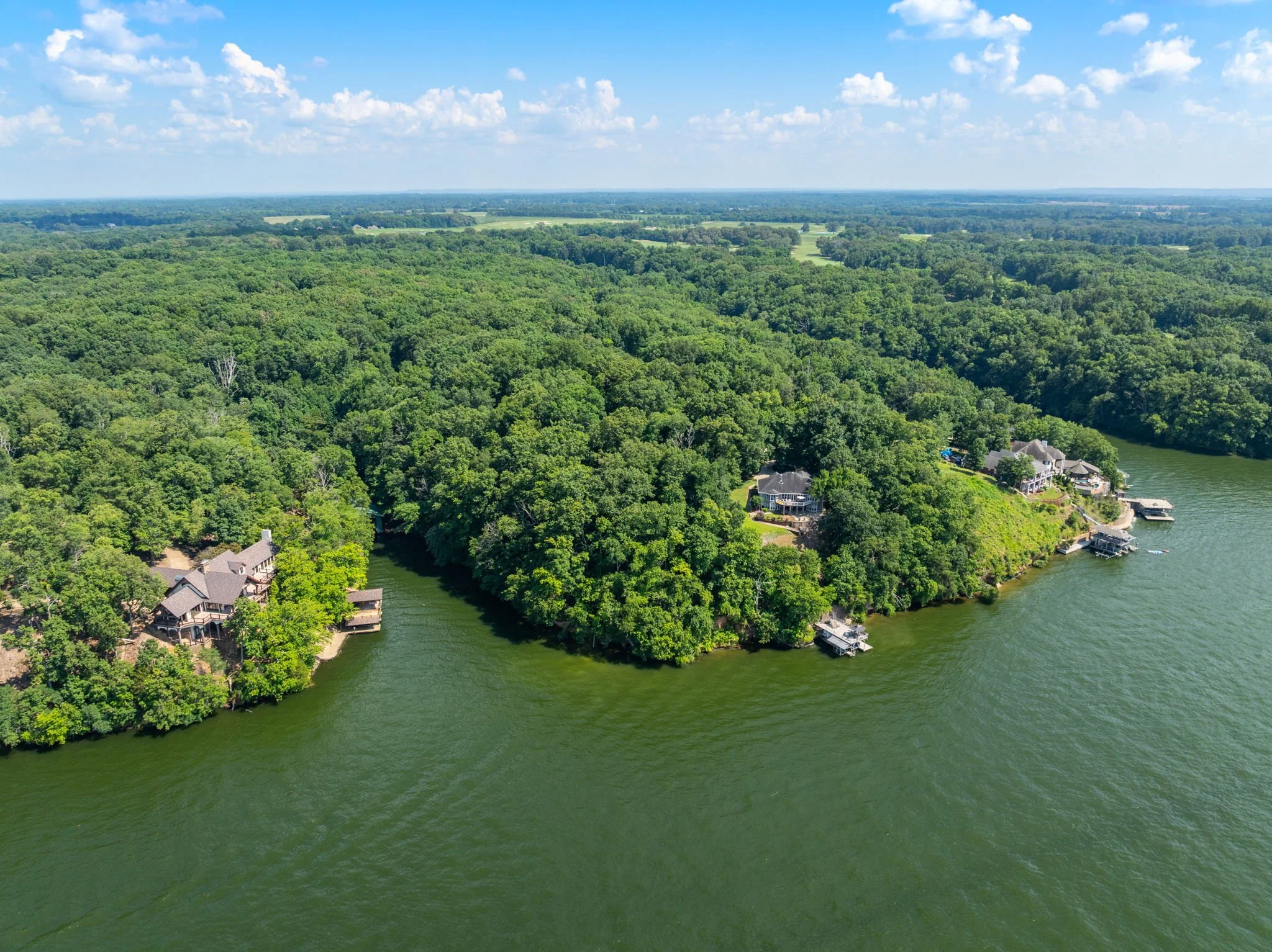 Aerial view of Hunter Point II subdivision on Wilson Lake.