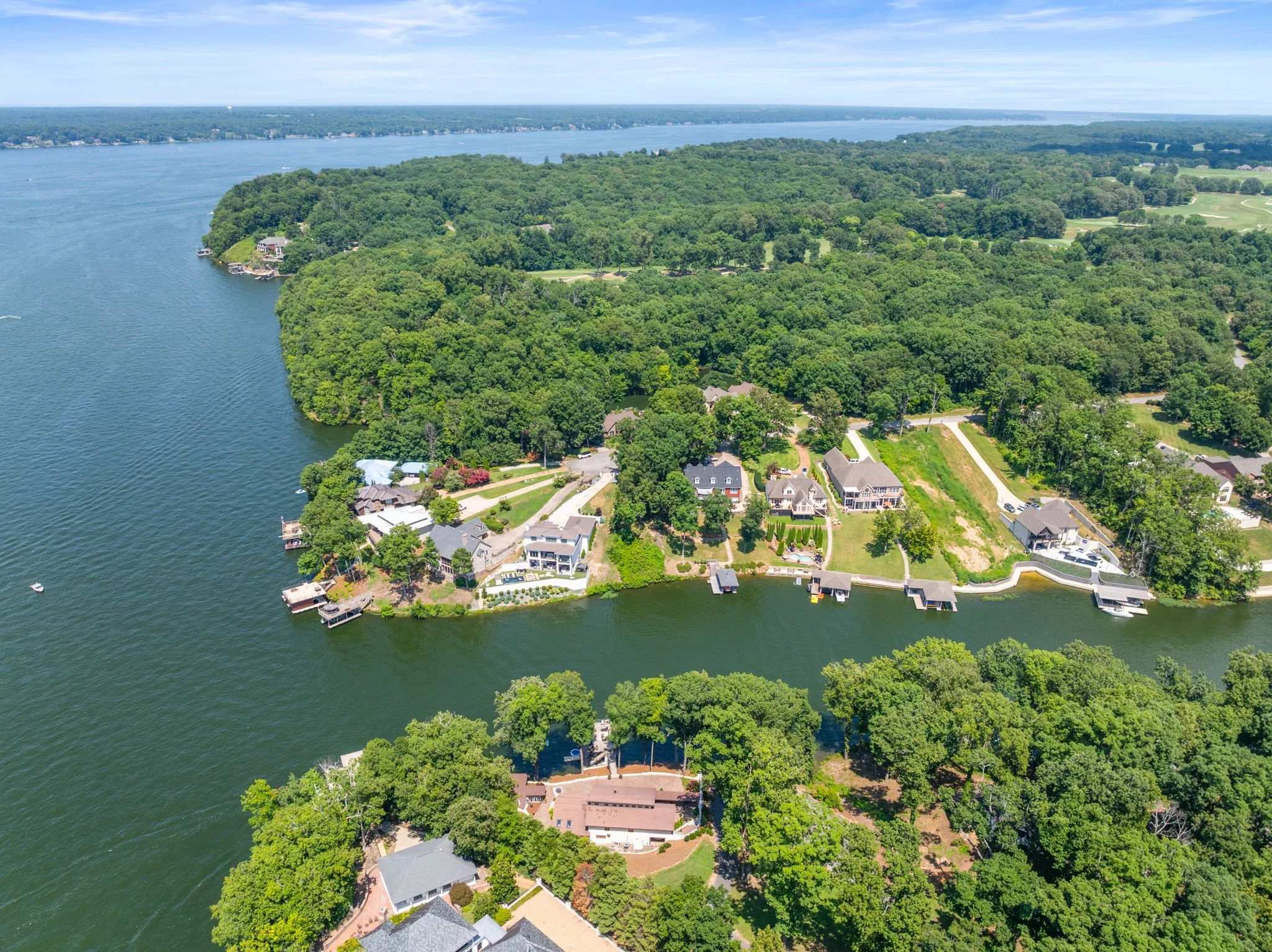 Aerial view of the Hunter Point I subdivision in Muscle Shoals.