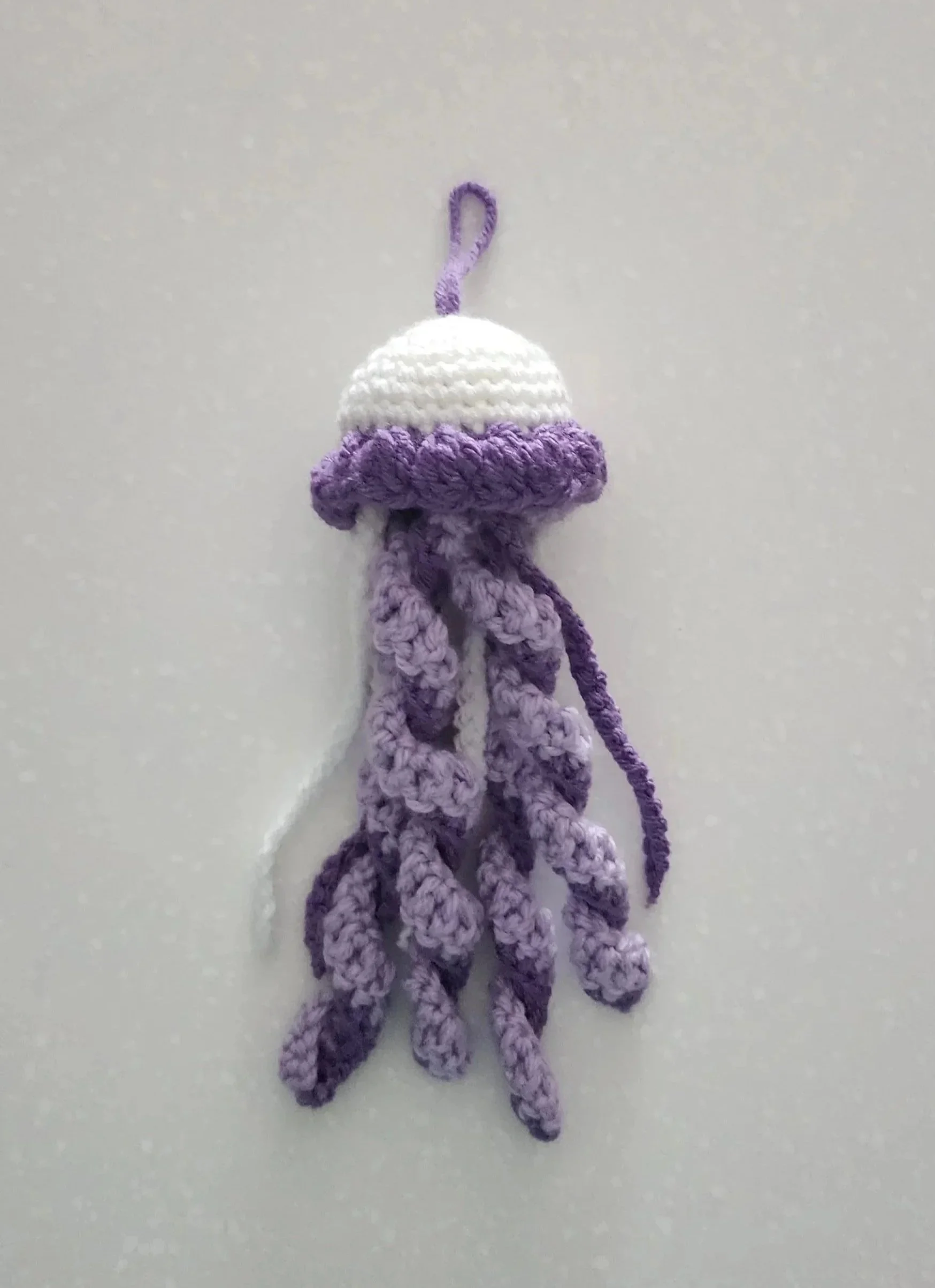 Jellyfish Keychain (White & Purple)