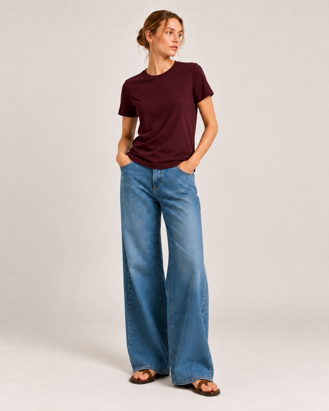 Mercerised Cotton T-Shirt — Chocolate