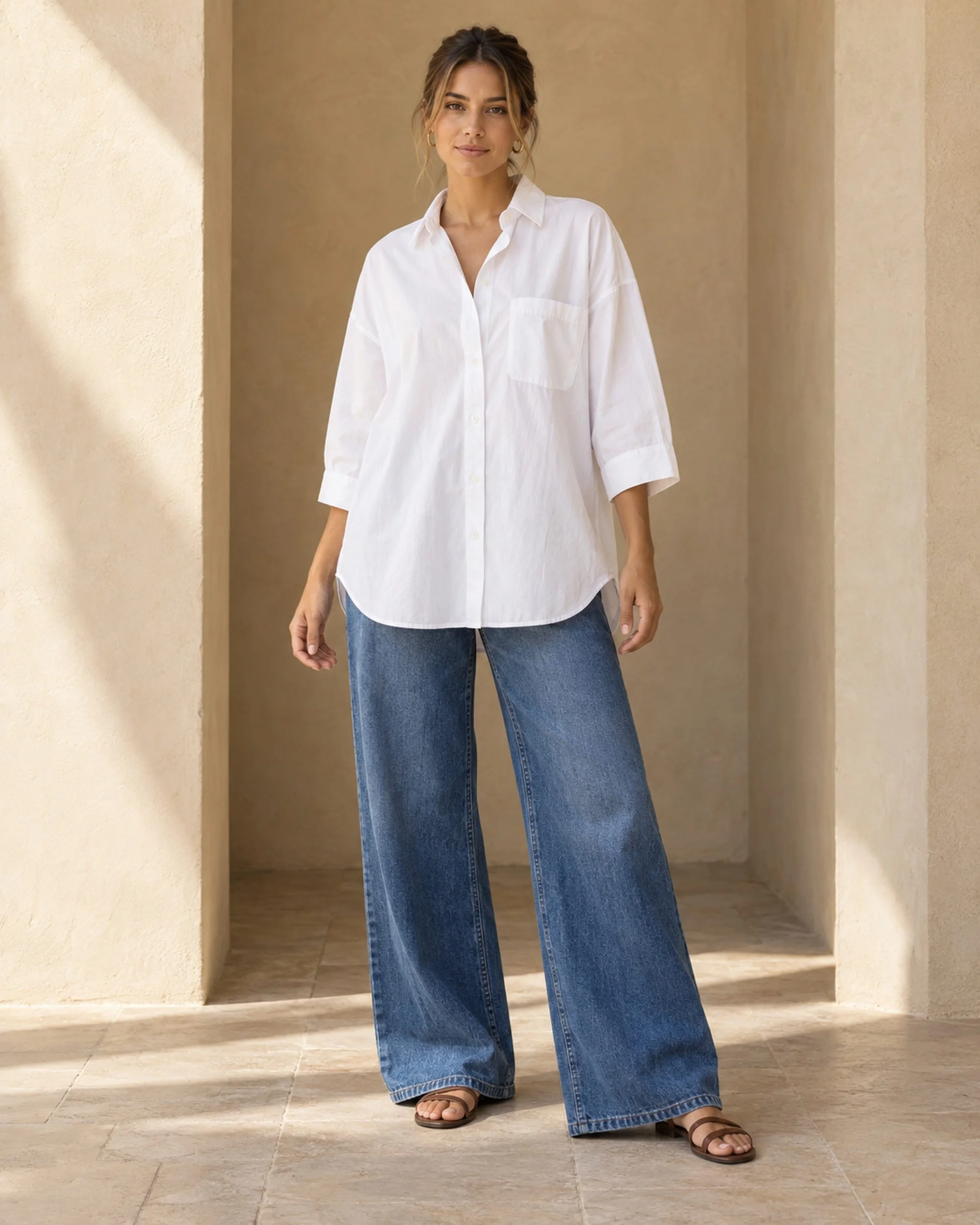 Oversized Cotton Shirt — White