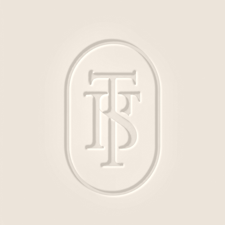 Embossed TFS monogram