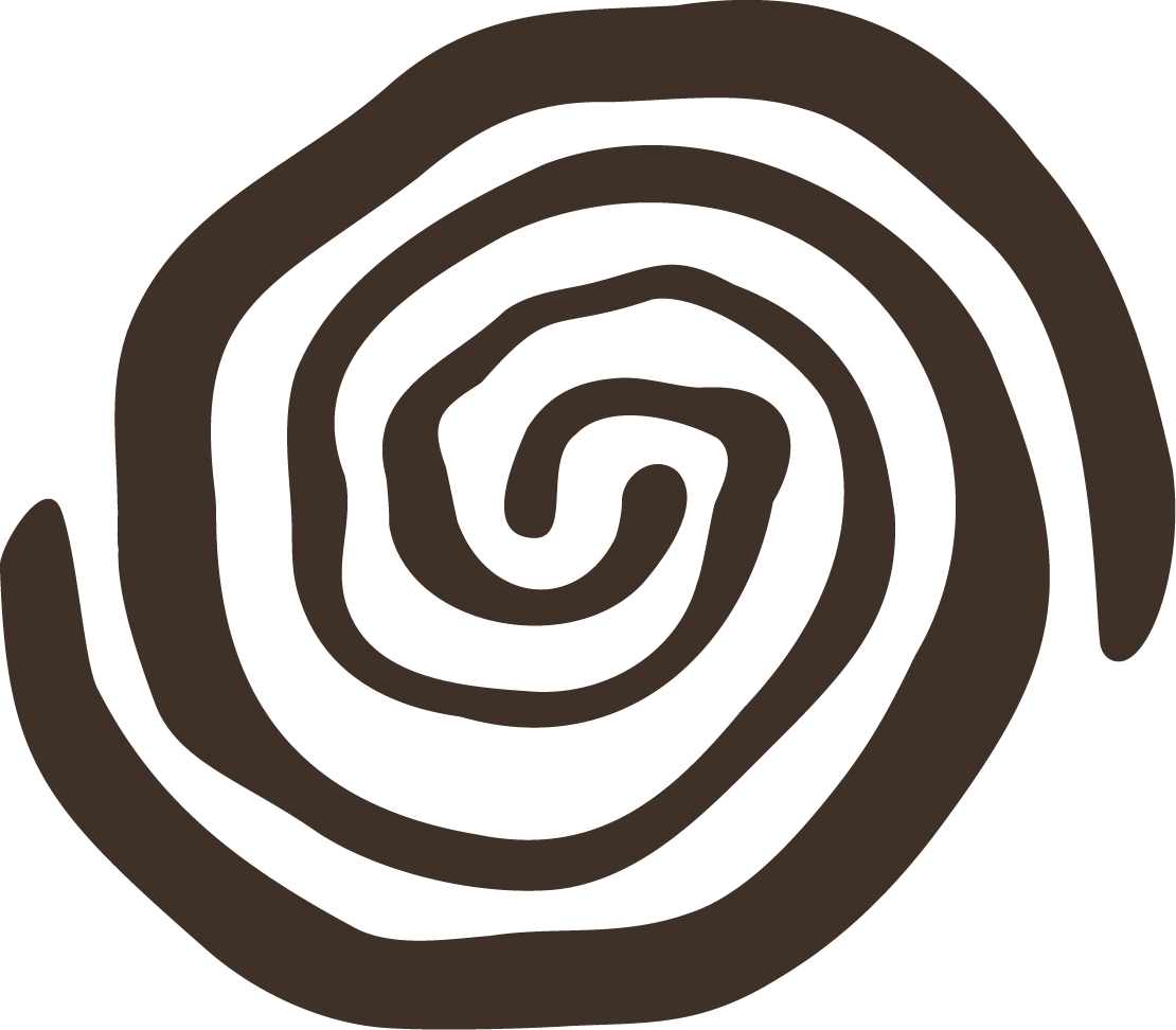 A stylized illustration of the Forest Grove Collective logo mark spiral.