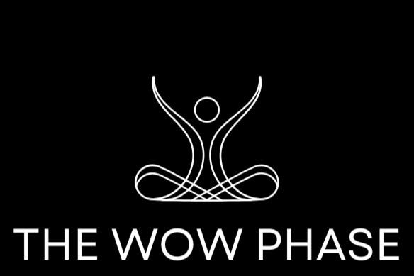 the wow phase black background white text logo