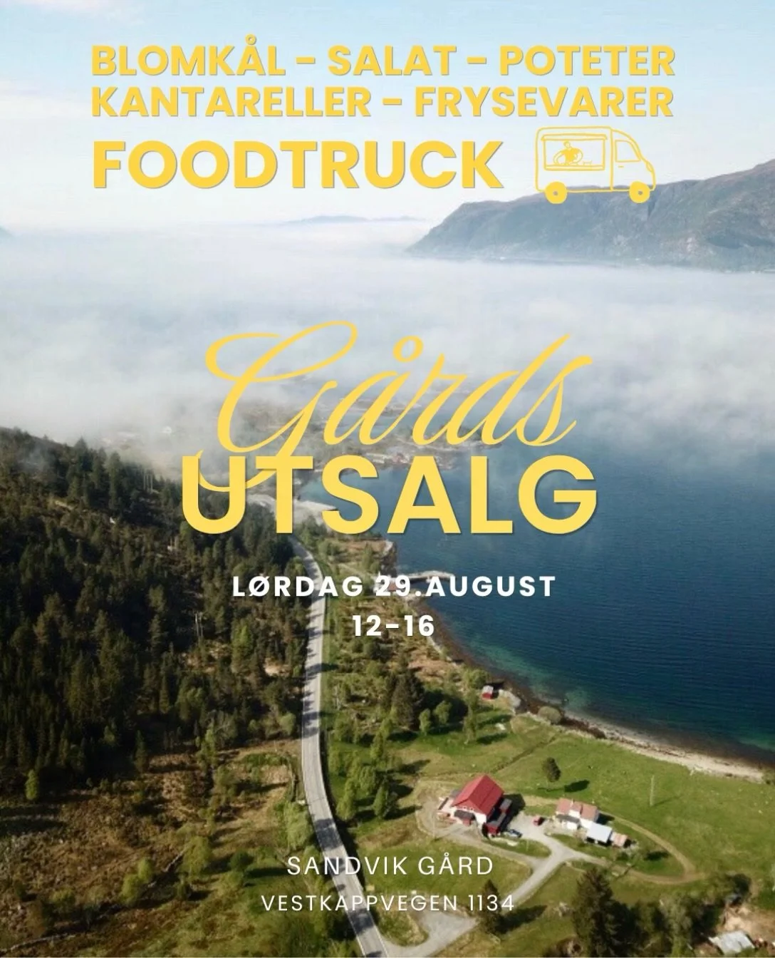 🌿 G&Aring;RDSUTSALG &ndash; L&Oslash;RDAG 29. AUGUST kl. 12&ndash;16 🌿

Vi holder g&aring;rdsutsalget &aring;pent og &oslash;nsker dere hjertelig velkommen! 🤗

Hos oss finner du frysevarer, litt gr&oslash;nnsaker og kantareller plukket p&aring; be
