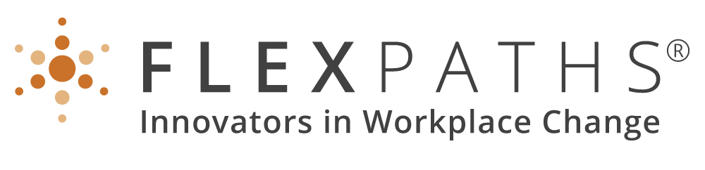 FlexPaths logo with an orange network icon and the slogan "Innovators in Workplace Change"