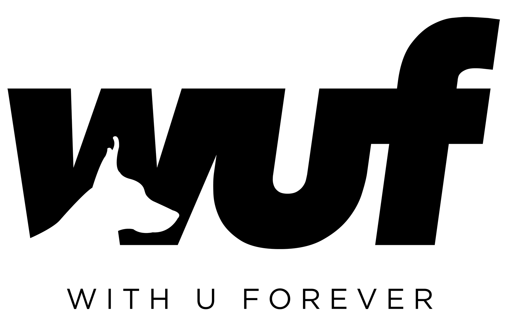 Black logo white dog profile inset