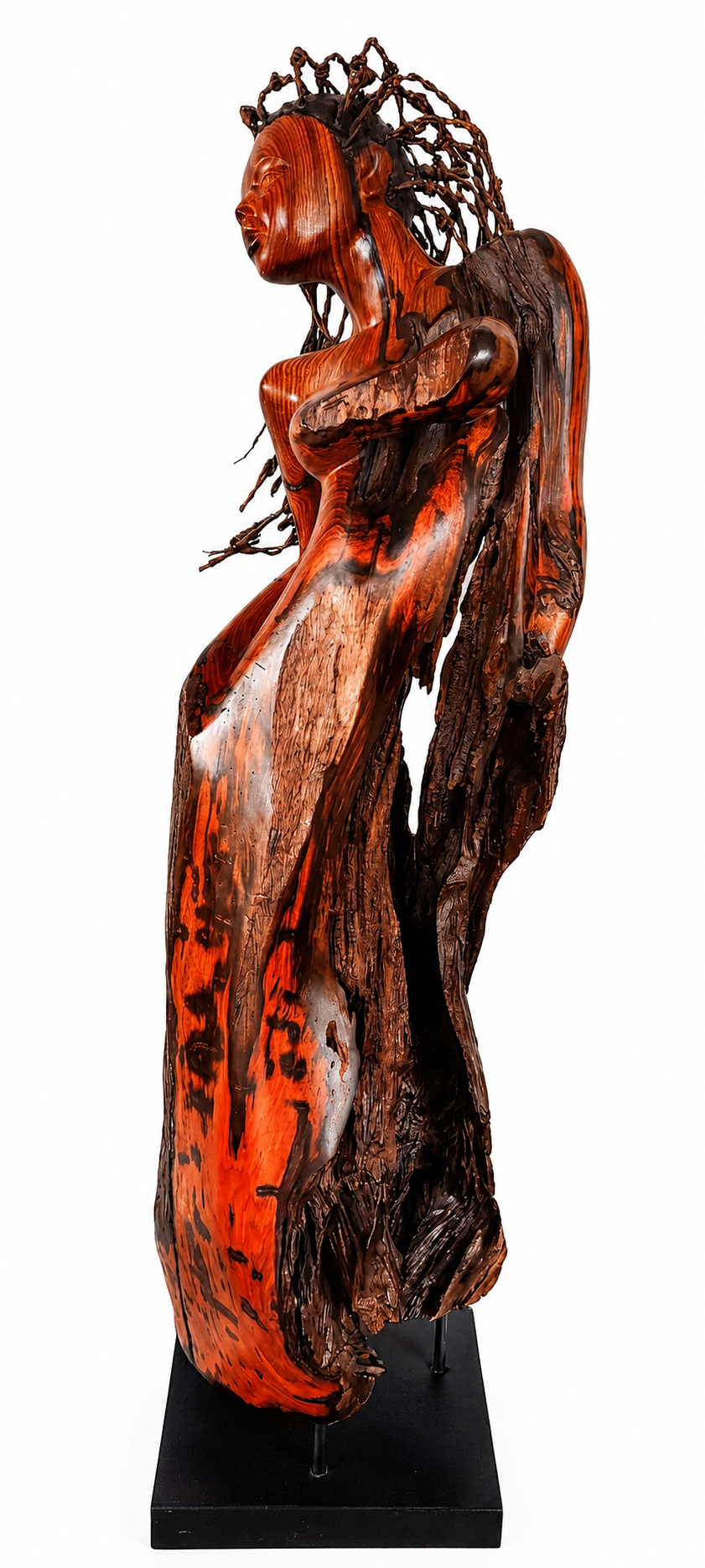 MULATA

Madera: Cocobolo
Dimensiones: 42"(H)×12"(W)×13"(D) 

Elegancia, seguridad y fortaleza se unen en una figura de profundas raíces. Una representación de la identidad que florece desde la paz, la armonía y el orgullo de pertenecer a una tierra q