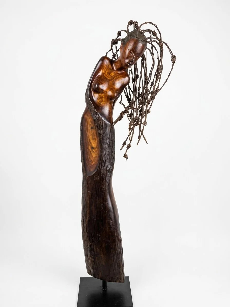 
WALKING IN THE RAIN
Wood: Cocobolo
Dimensions: 27"(H)x8"(W)×5"(D) 

