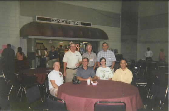 Back row, left to right:  Gary Westmoreland, Fred Arwood, Milfred Anglin Front row, left to right:  Ed Anderson, Rick Sweeney, Sue Kaiser, David Meinz.  Federation Expo, Memphis, TN  Aug 2004 