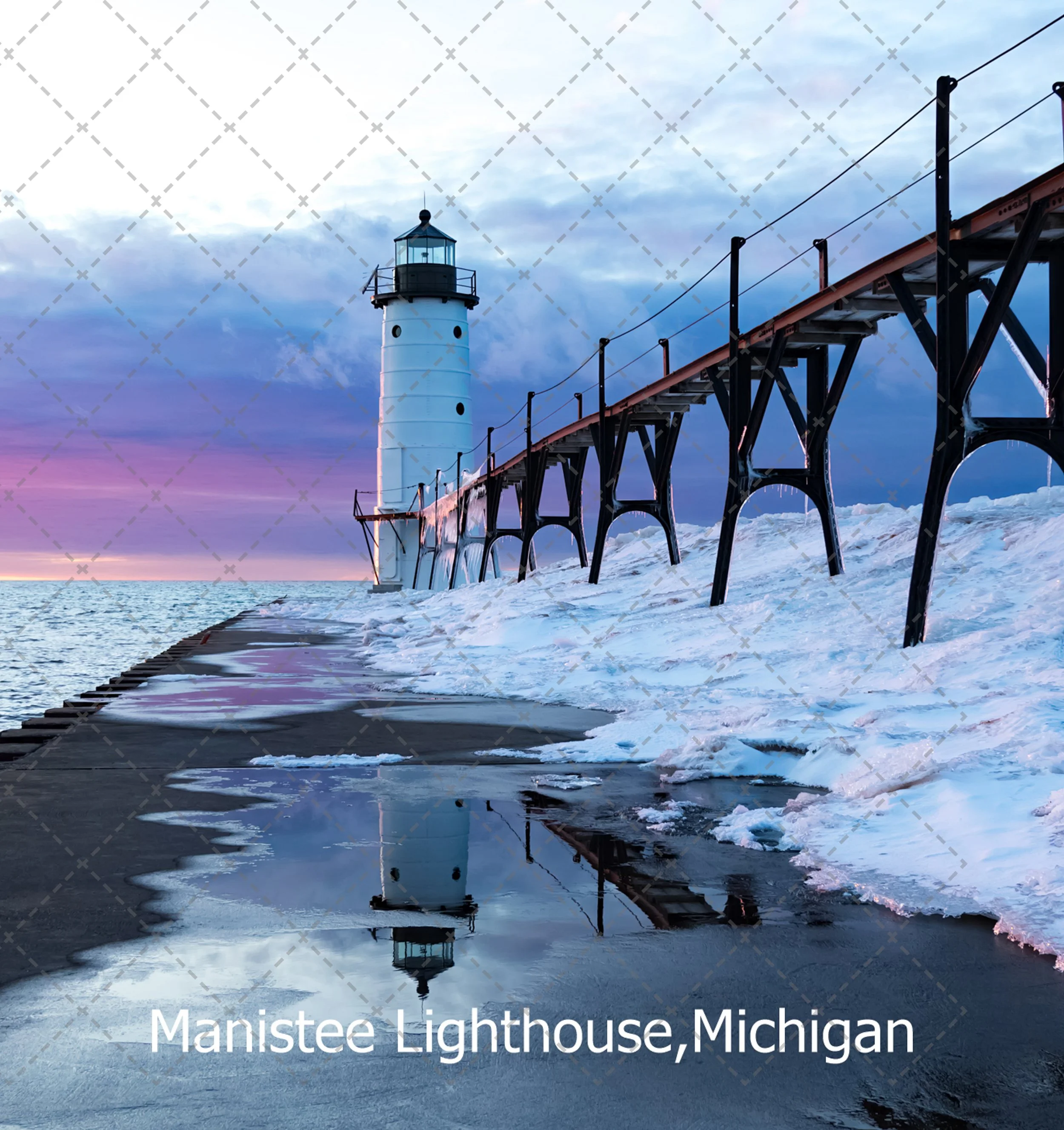 Manistee Lighthouse~Sunsets reflection.jpg