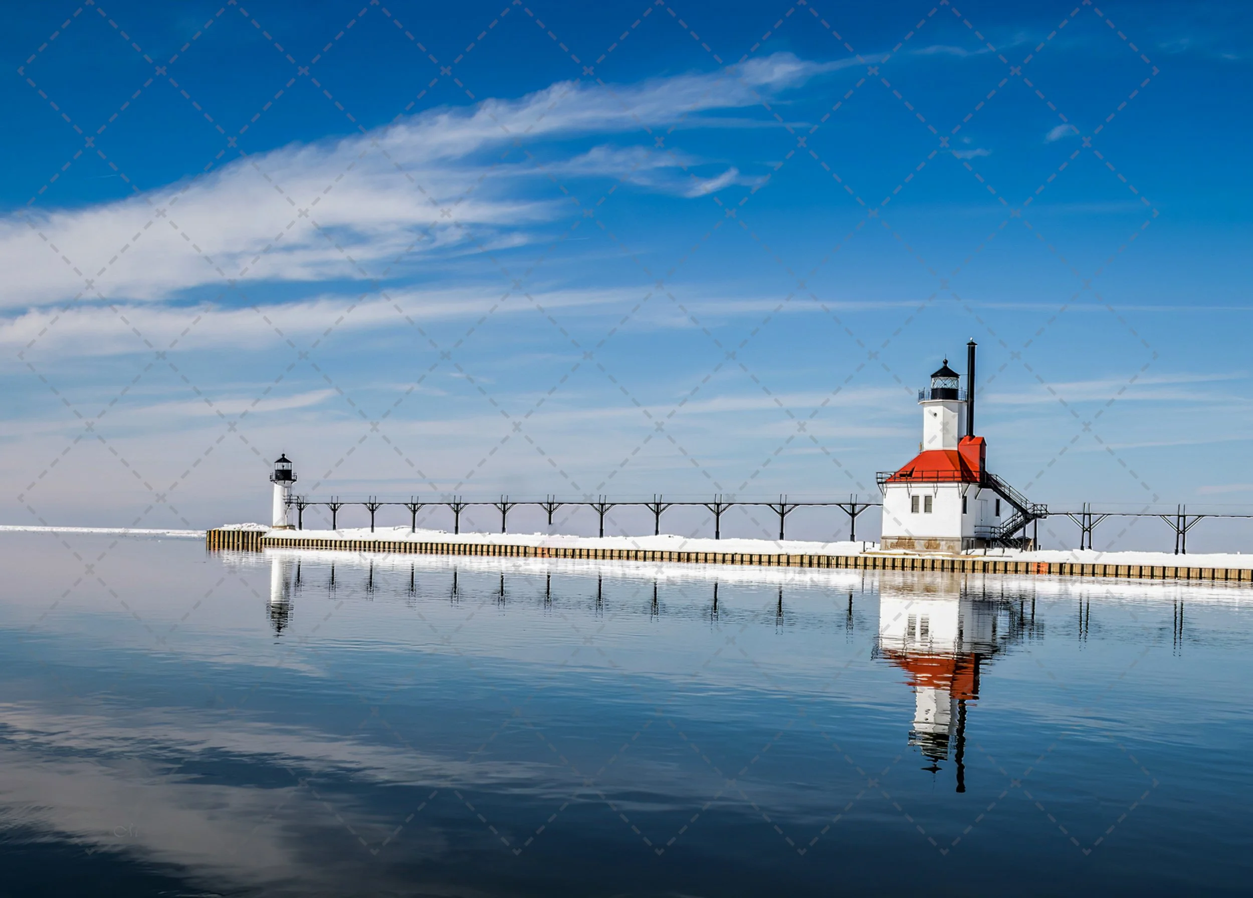 St Joseph Lighthouse~Spring Reflection (1 of 1).jpg