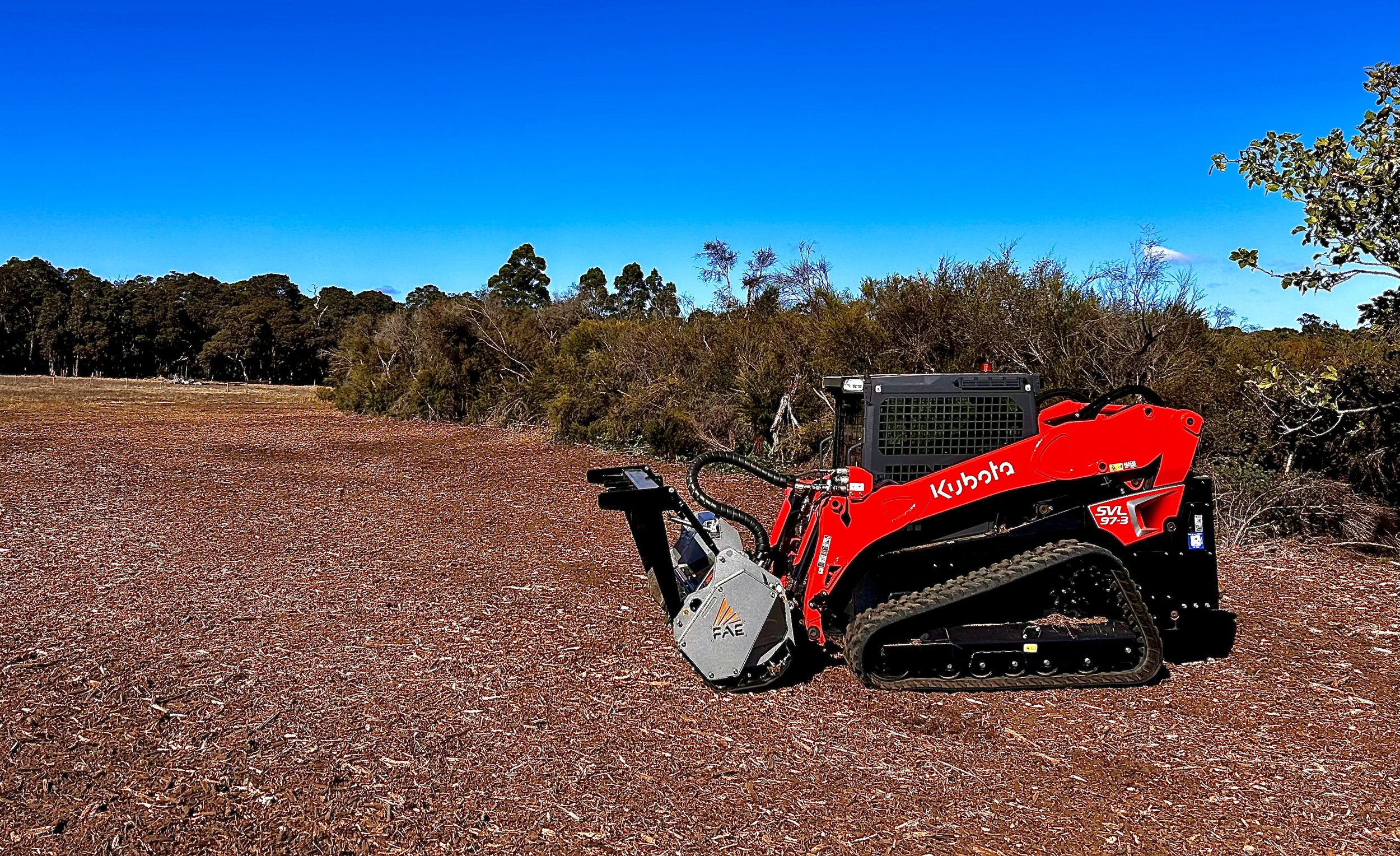 Paddock reclamation from over growth of woody vegetation and organic mulched material returned to the soil for better health and moisture retention.