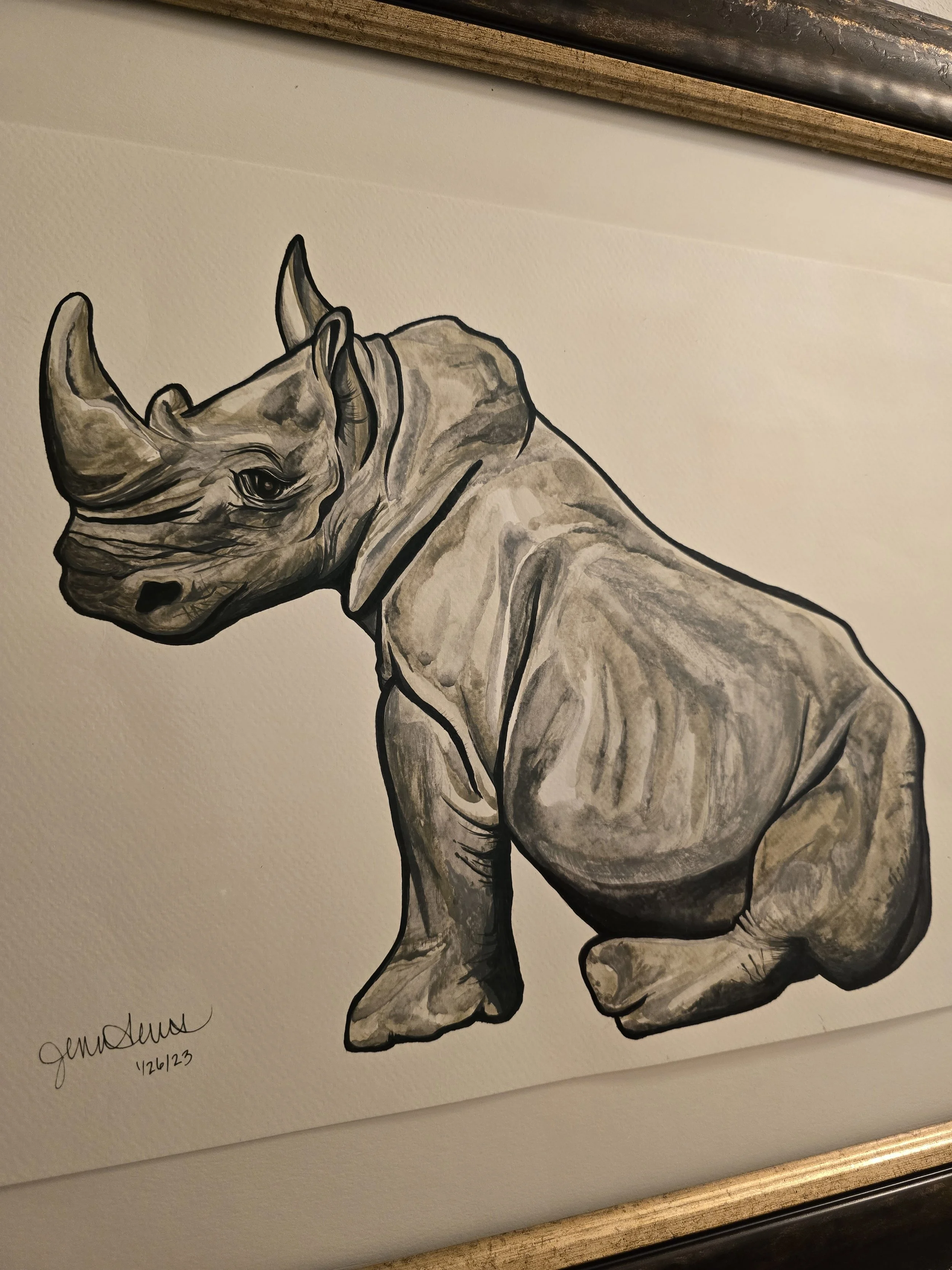 'Barty' White Ricnoceros Portrait