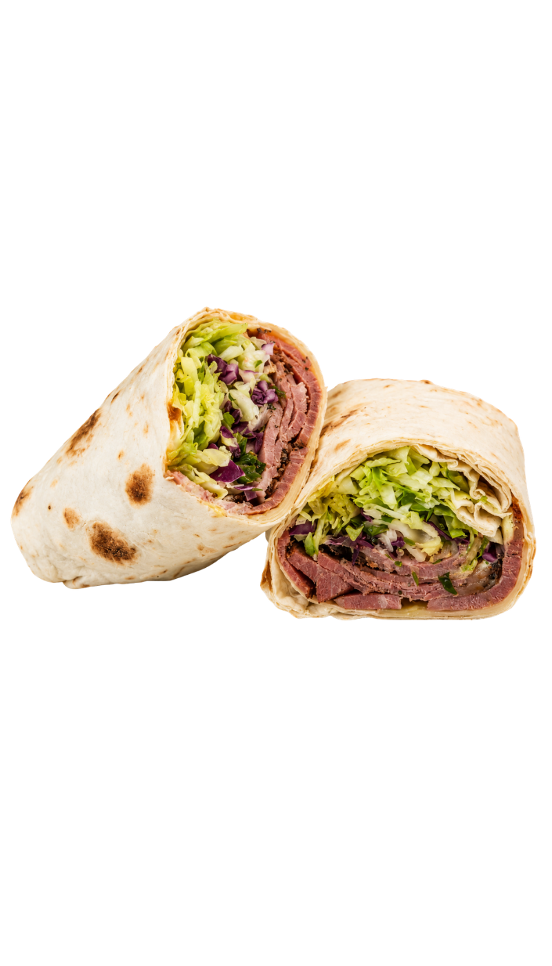 THE LAV-STRAMI · 
A Shareable weighing ~ 1.5 lbs Papa's 14-hour Smoked Pastrami Brisket, Swiss Cheese, Papa's Slaw, Lettuce, Papa's Aioli, on daily-made fresh K'Arsi Lavash