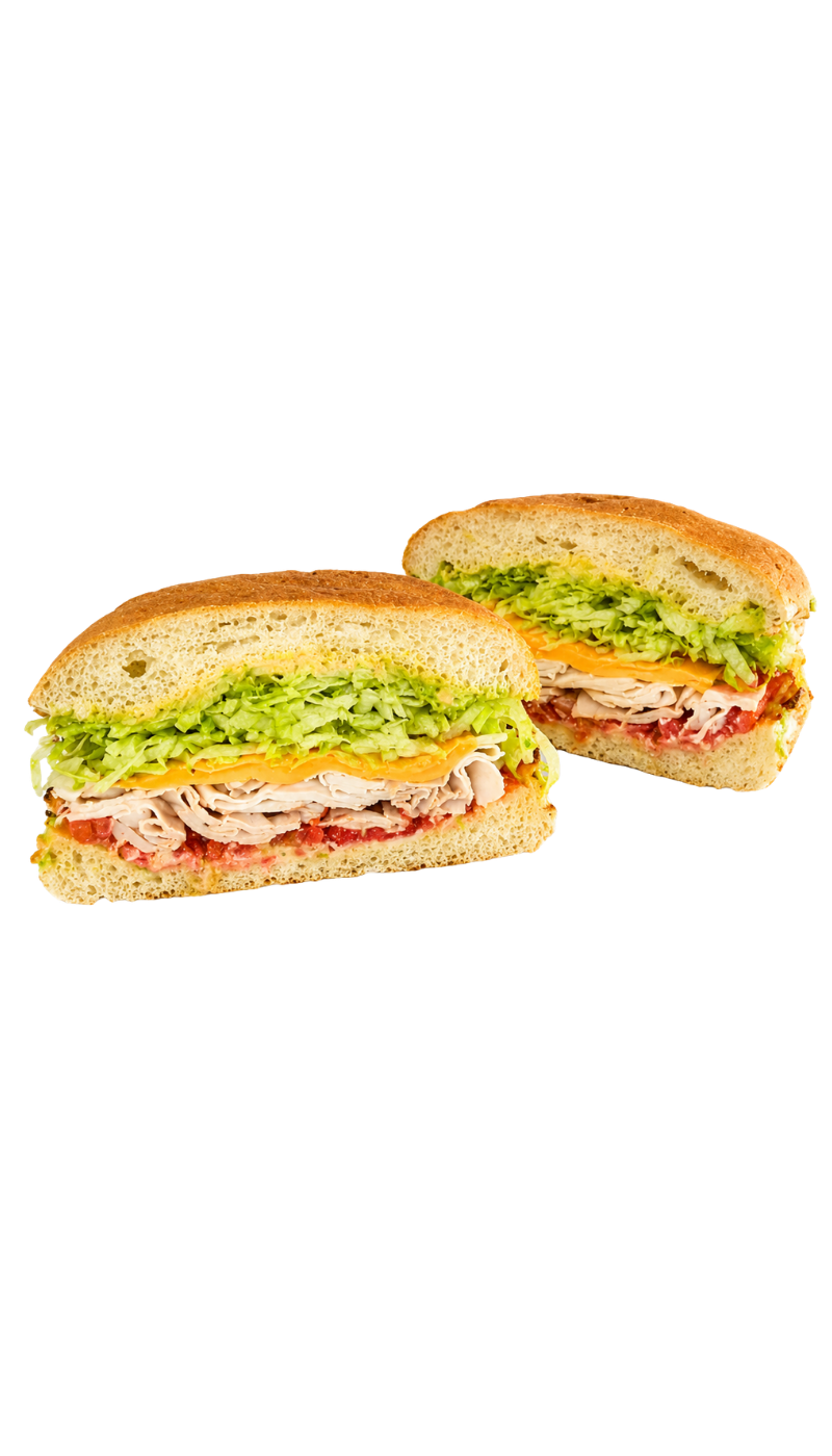 || CRESCENTA VALLEY CLUB ·  LC EXCLUSIVE ||
Herbed Sliced Turkey, Cheddar Cheese, Heirloom Tomato, Iceberg Lettuce, Bacon Jam, Papa's Aioli, Papa's Guac, on toasted Matnakash