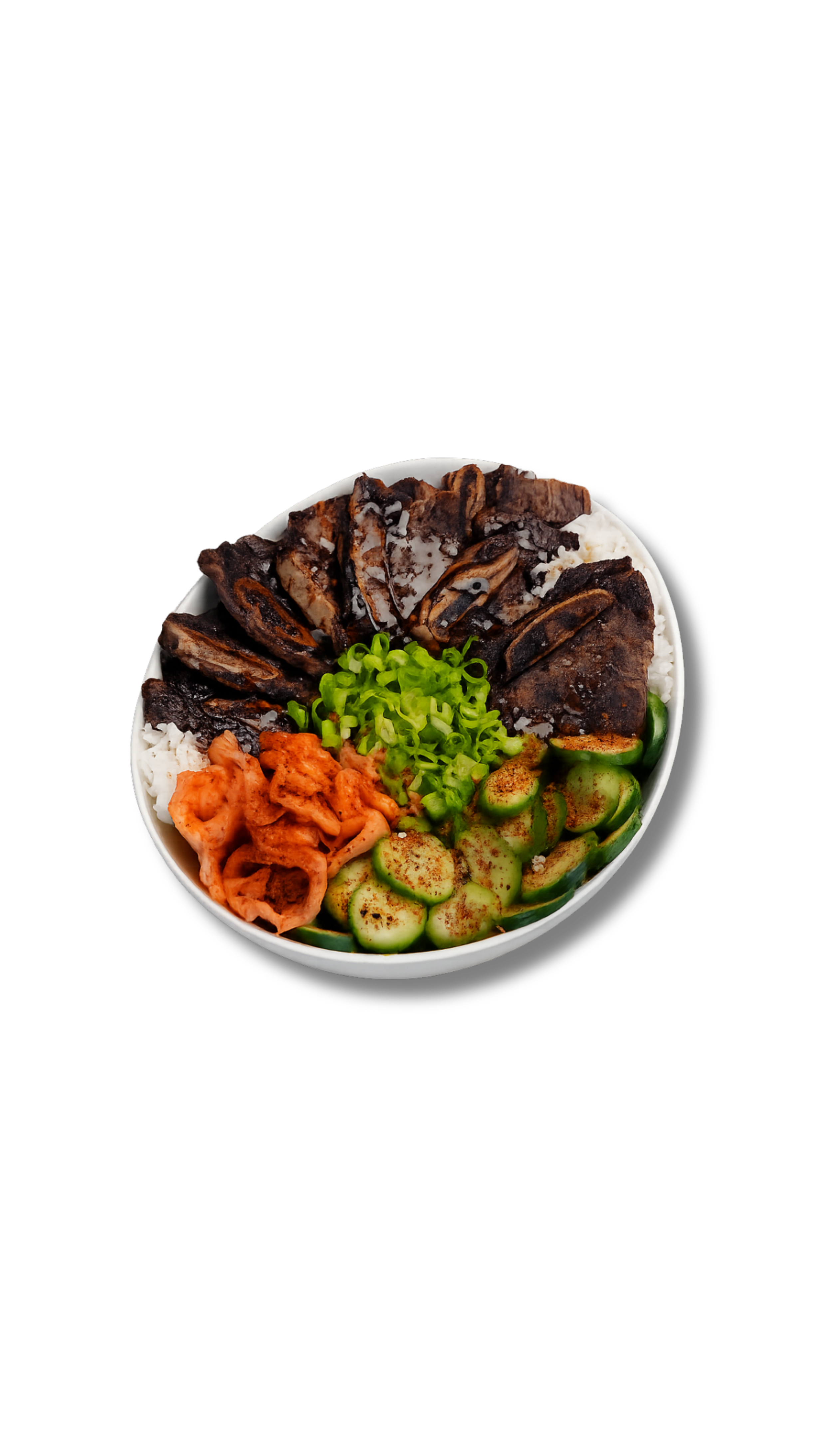 || KOREAN SHORT RIB  · BBNK EXCLUSIVE ||
Papa's Korean Marinated Short Rib Beef, White Rice, Kimchi, Marinated Cucumber Salad, Green Onion, Togarashi, Papa's Korean BBQ Sauce
