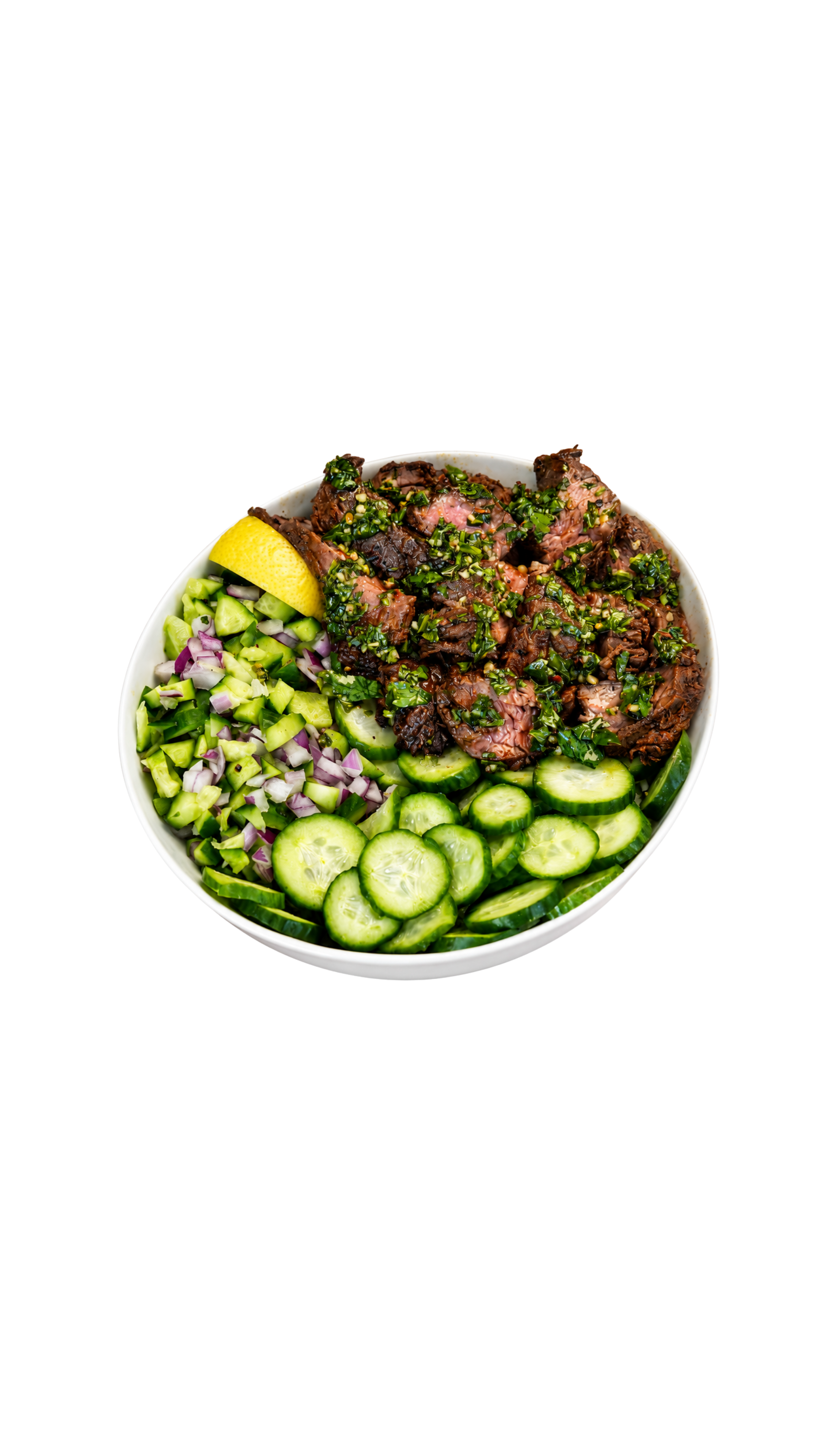 || ANGUS CHIMI · BBNK EXCLUSIVE ||
Papa's Marinated Angus Beef Kebab, White Rice, Shirazi Salad, Cucumber, Papa's Chimi Sauce