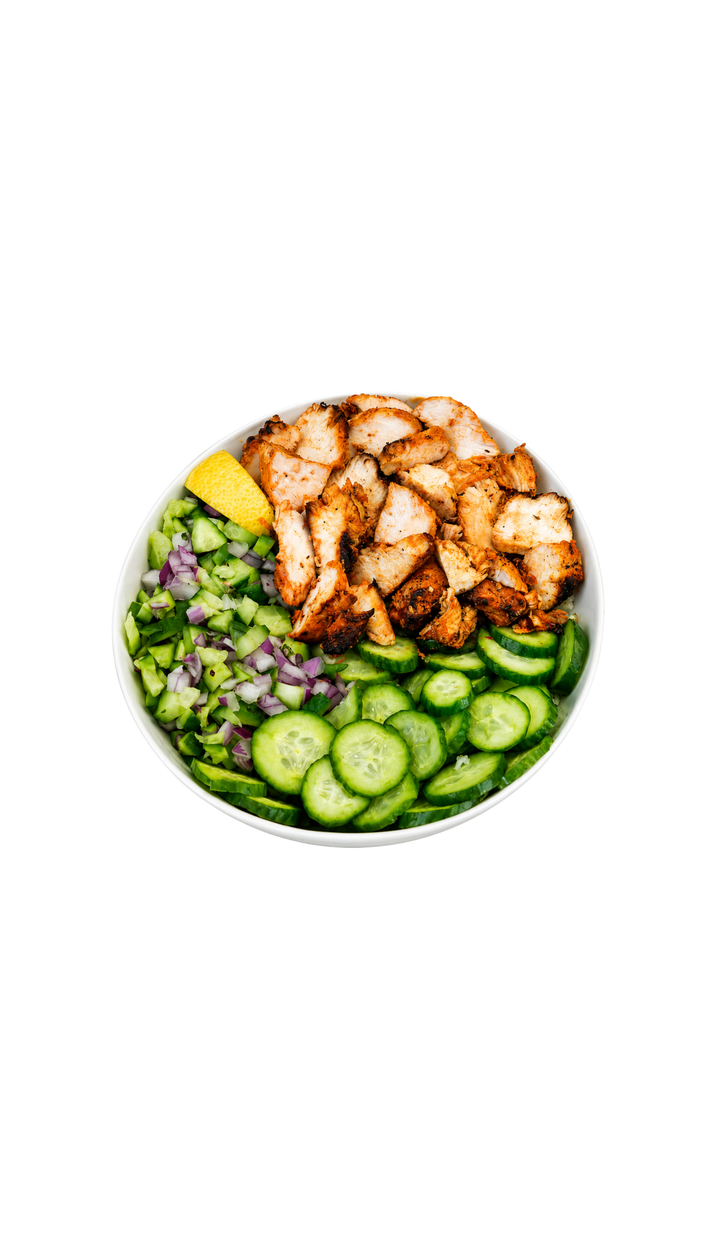 || SPICY CHICKEN · BBNK EXCLUSIVE ||
Papa's Spicy Chicken Breast, White Rice, Shirazi Salad, Cucumber, Papa's Aioli