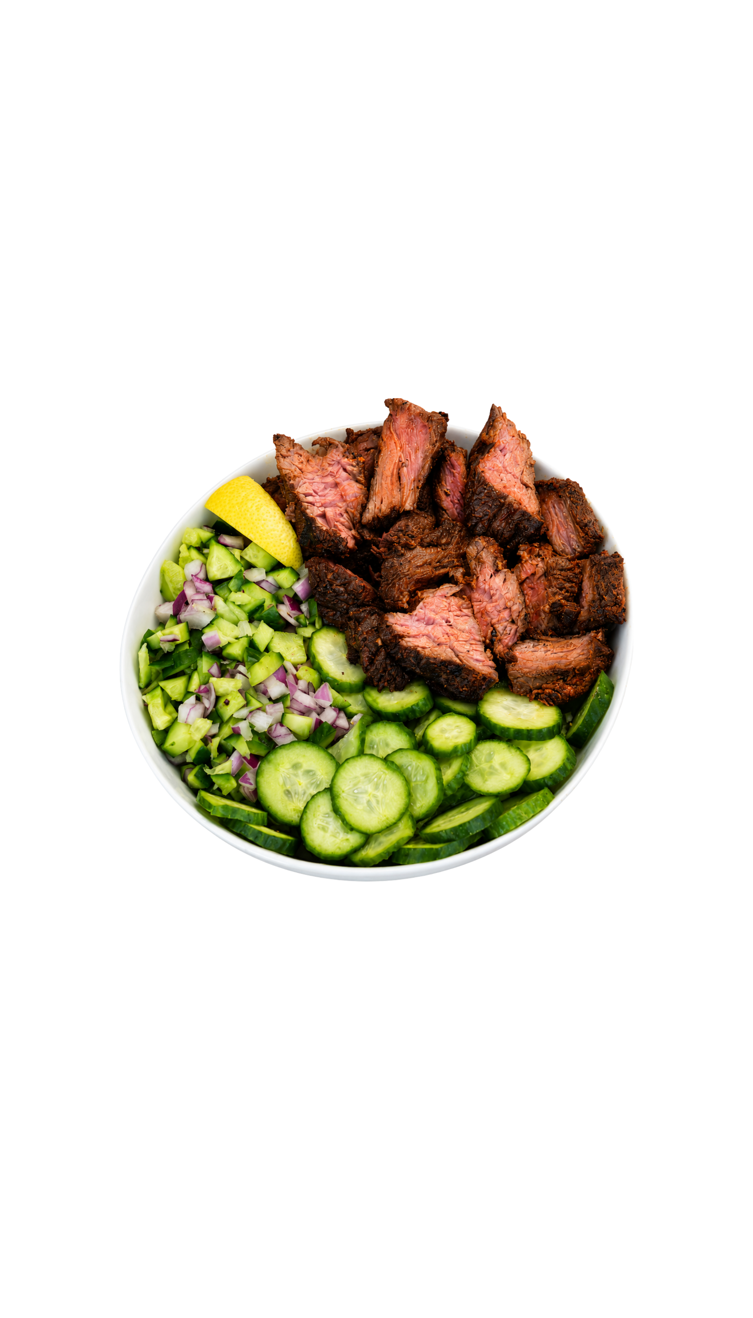 || ANGUS WAGYU FLAP · BBNK EXCLUSIVE ||
Grilled Papa's Marinated Halal Wagyu Flap Beef, White Rice, Shirazi Salad, Cucumber
