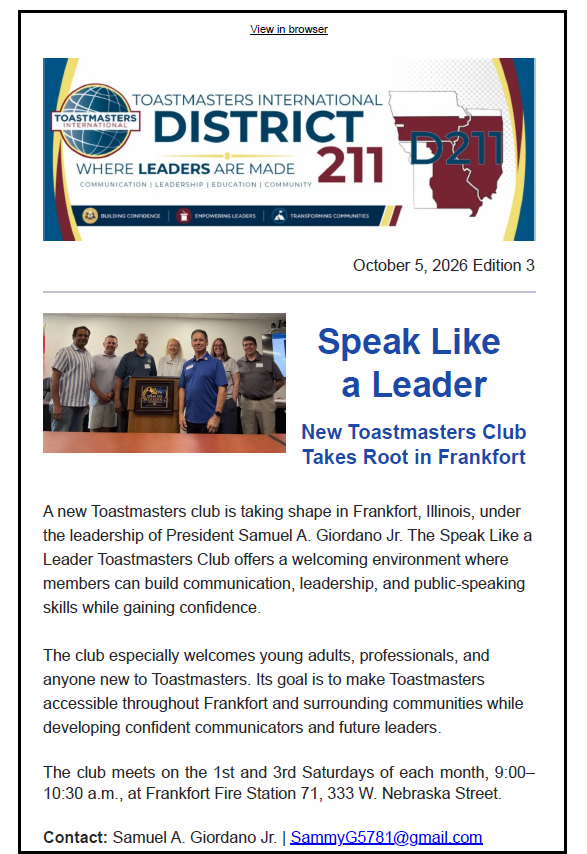 Oct. 2026 Newsletter