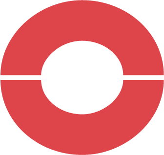 Red and black color pattern resembling a stylized target or concentric circle design.