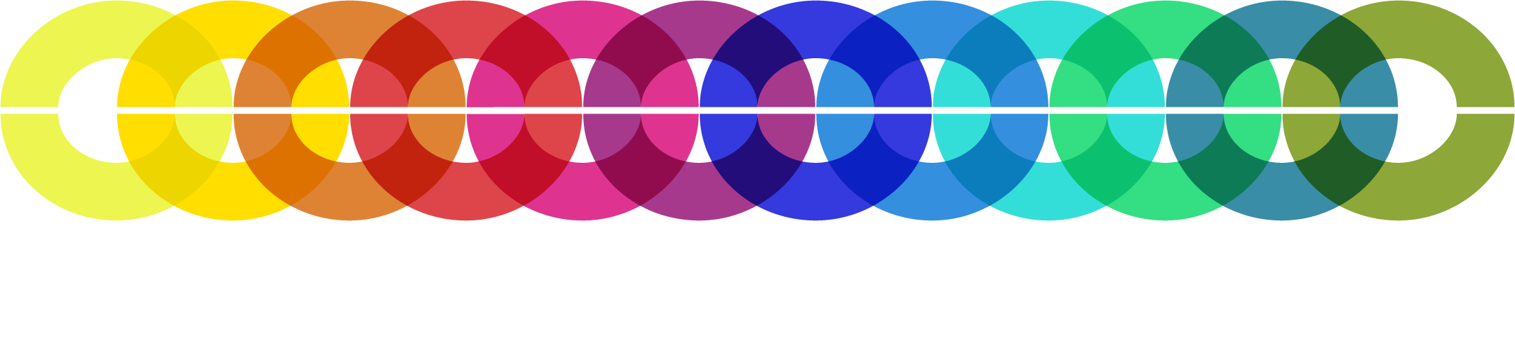 Colorful overlapping circles forming a rainbow spectrum with the words 'design excellence' underneath.