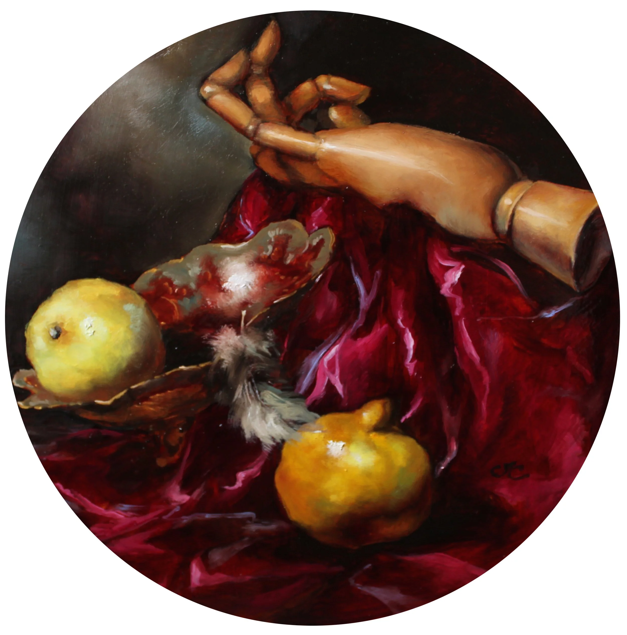 Fortune Teller 
10 inches in diameter
Oil on Copper