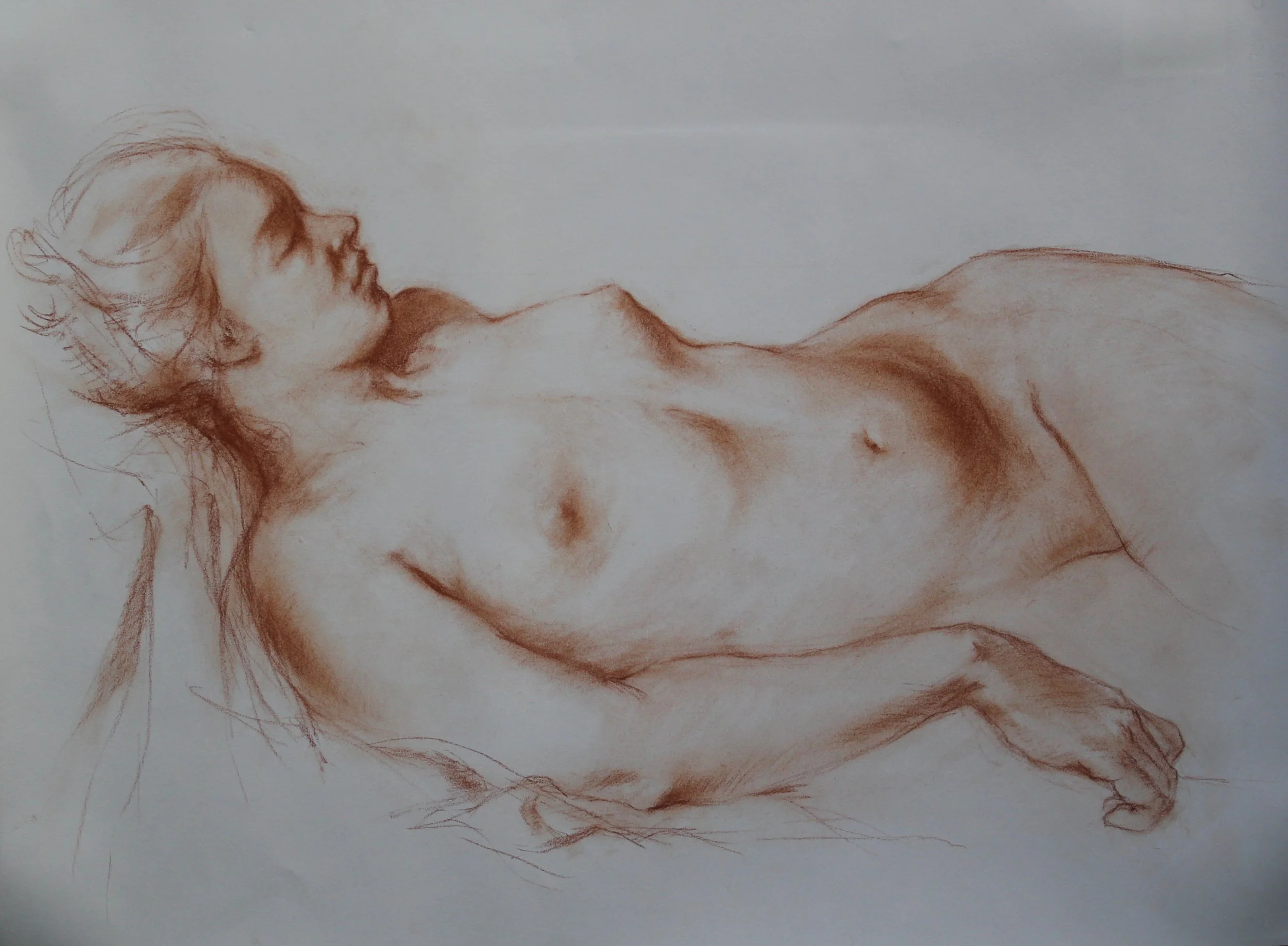 Danae
19 x 26 inches
Red Chalk on White Paper 