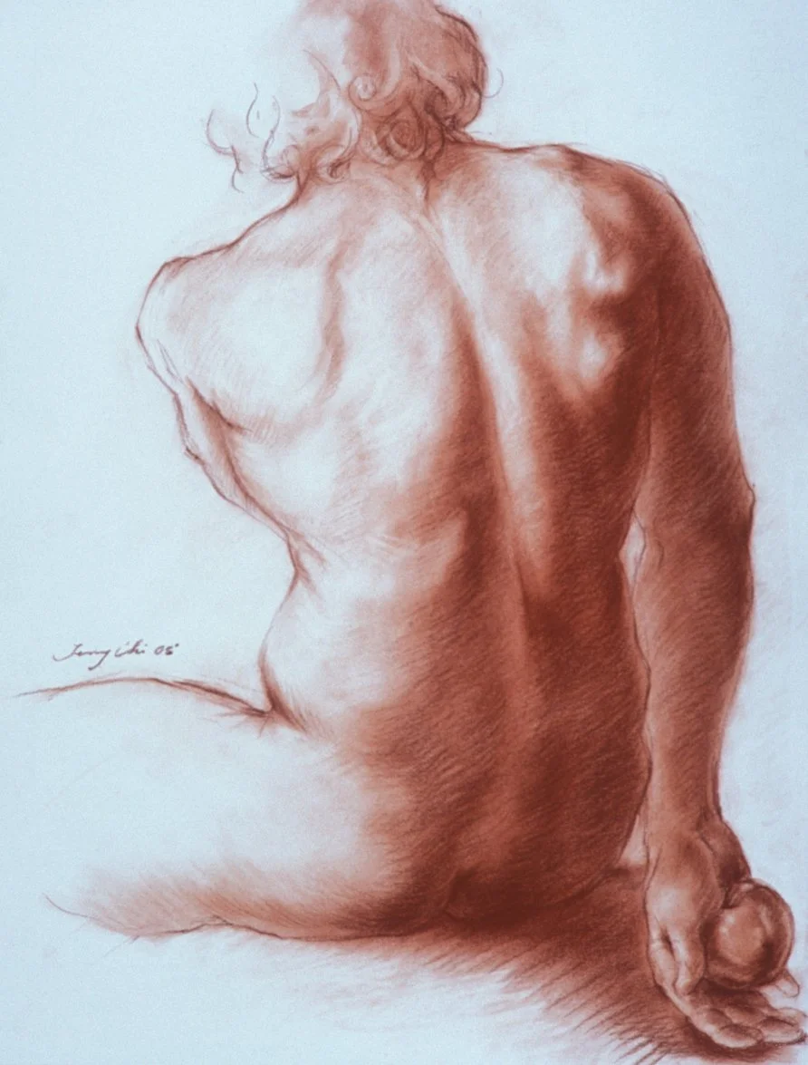 Secret of Paris
30x 22 inches
Red Chalk on White Paper 