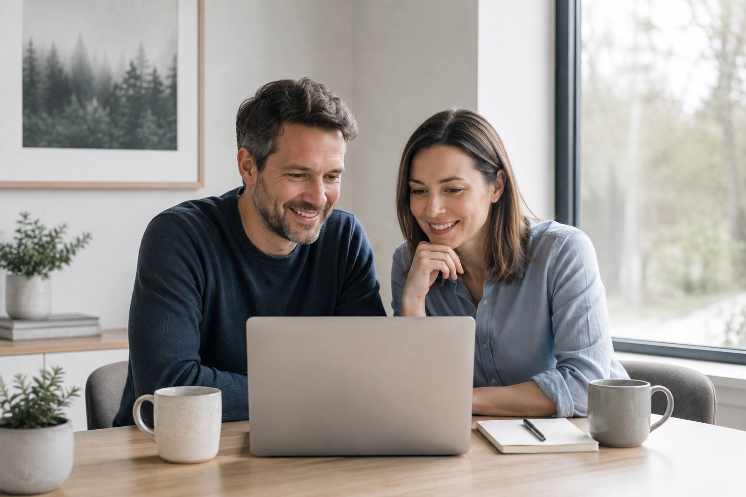 Parents reviewing psychological assessment information together on a laptop