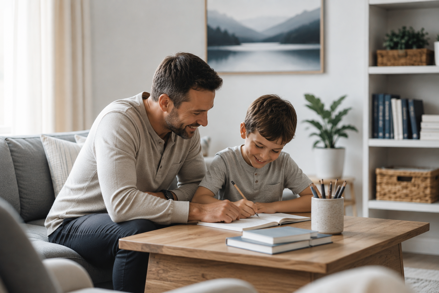 Parent helping a child with homework when schoolwork requires extra support