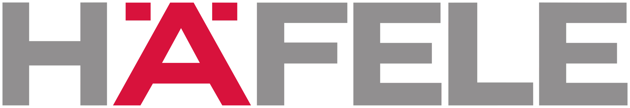 Bold text logo reading 'HÄFELE' with gray letters and a red letter A on a black background.